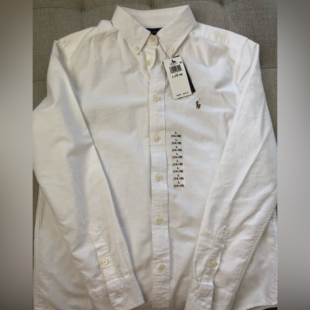 Ralph Lauren Boys - white button down 14-16 NWT